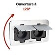 PROTEC - Double prise de sol étanche Initiale 16A 2P+T IP55 - Métal brossé - Protec - vignette