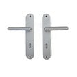 GO/ON - Ensemble poignées de porte aluminium argent 165mm trou serrure - vignette
