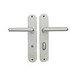 GO/ON - Ensemble poignées de porte aluminium argent 165mm condamnation - vignette