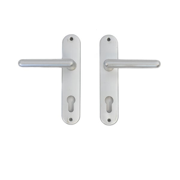 GO/ON - Ensemble poignées de porte aluminium argent 165mm trou cylindre - large