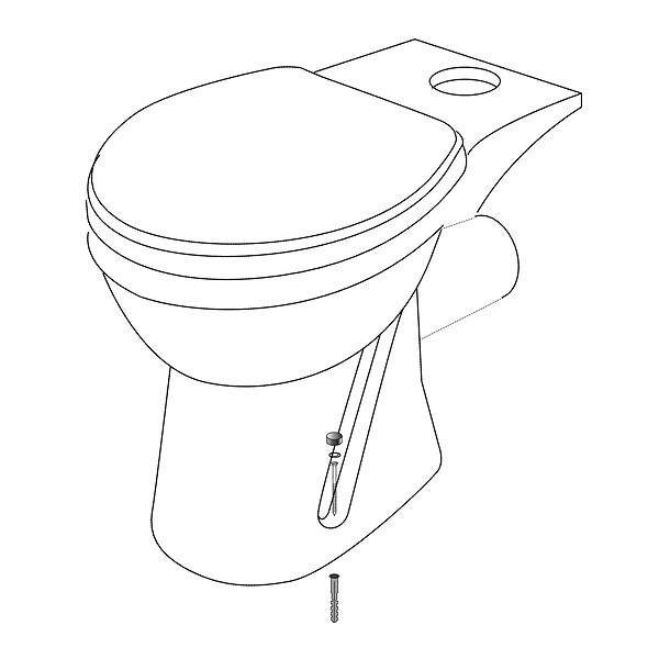 WIRQUIN - AF4100 jeu de vis cache tete fixation cuvette bidet /sol - large