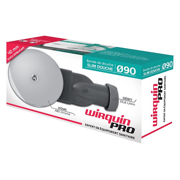 WIRQUIN - SLIM douche à membrane d40-43 receveur en grès ou synthese - large