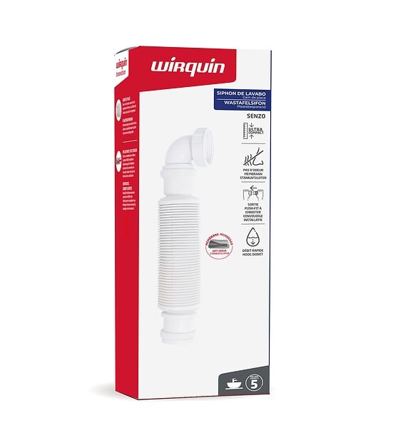 WIRQUIN - Siphon de lavabo extra-plat SENZO D32 - large