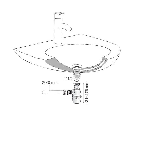 WIRQUIN - SP3168 siphon de lavabo sortie d40 - large