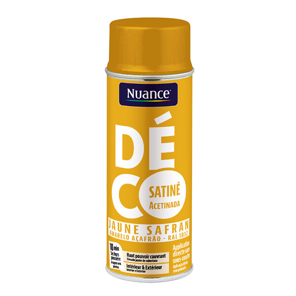 NUANCE - Peinture aerosol - Jaune safran  - Satin -  400ml - large