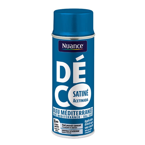 NUANCE - Peinture aerosol - Bleu mediteran  - Satin -  400ml - large