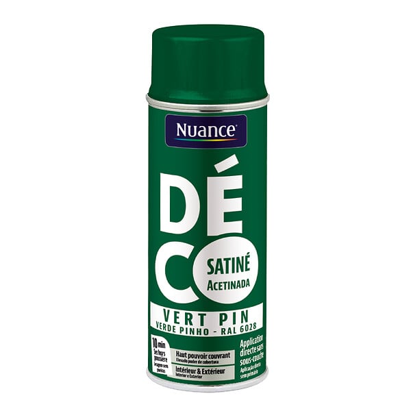 NUANCE - Peinture aerosol - Vert pin  - Satin -  400ml - large