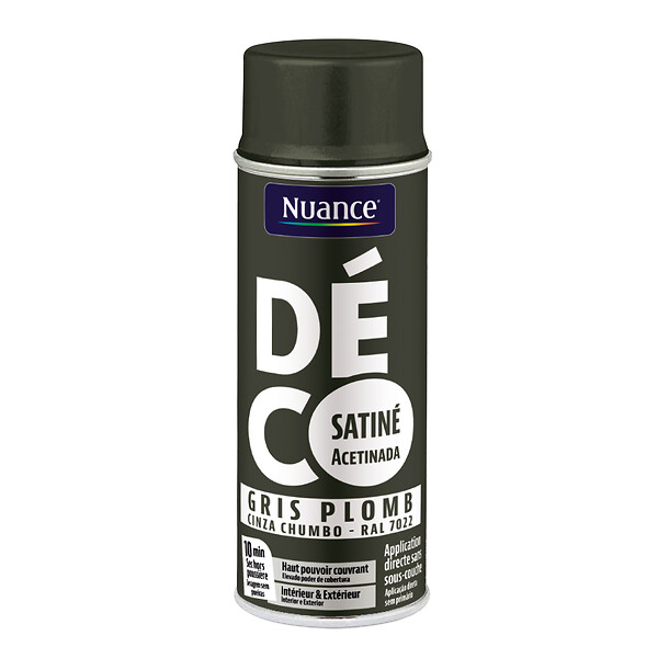 NUANCE - Peinture aerosol - Gris plomb  - Satin -  400ml - large