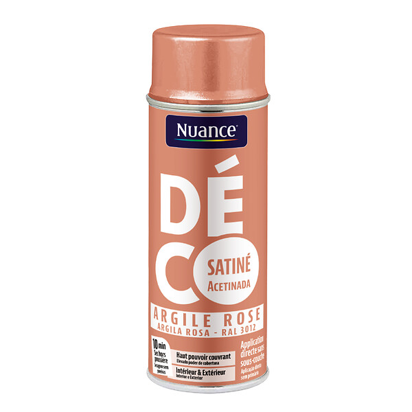 NUANCE - Peinture aerosol - Argile rose  - Satin -  400ml - large