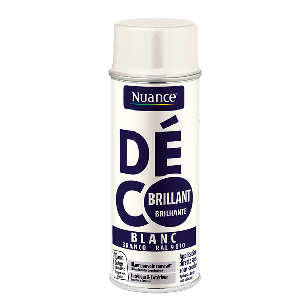 NUANCE - Peinture aerosol - Blanc - Brillant - 400ml - large