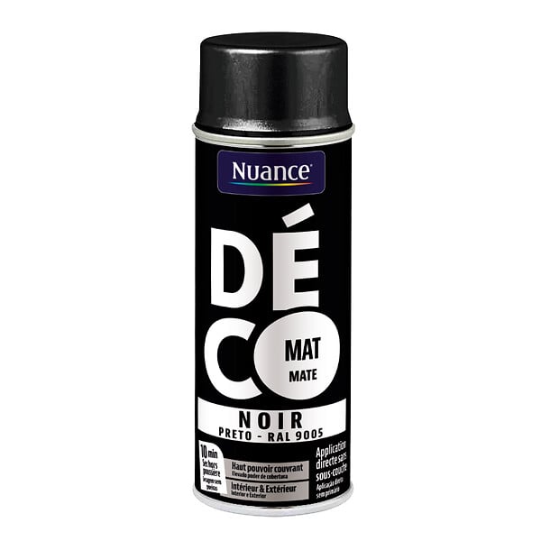NUANCE - Peinture aerosol - Noir - Mat - 400ml - large