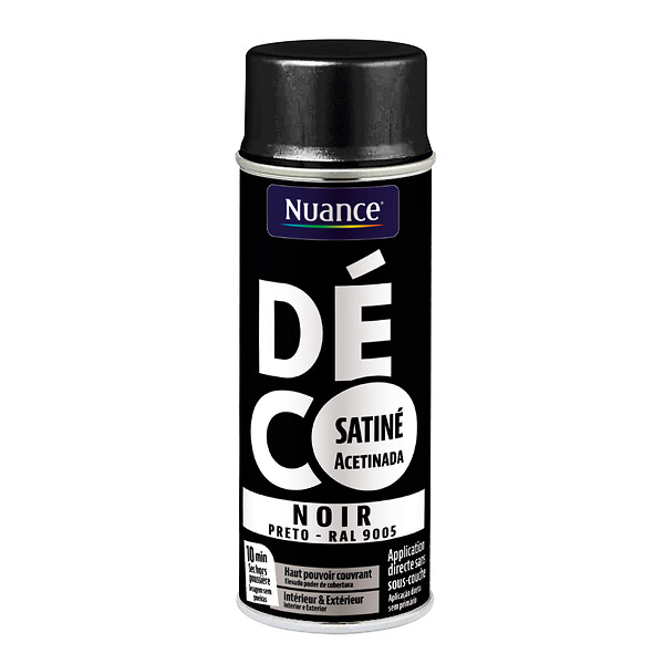 NUANCE - Peinture aerosol - Noir - Satin - 400ml - large