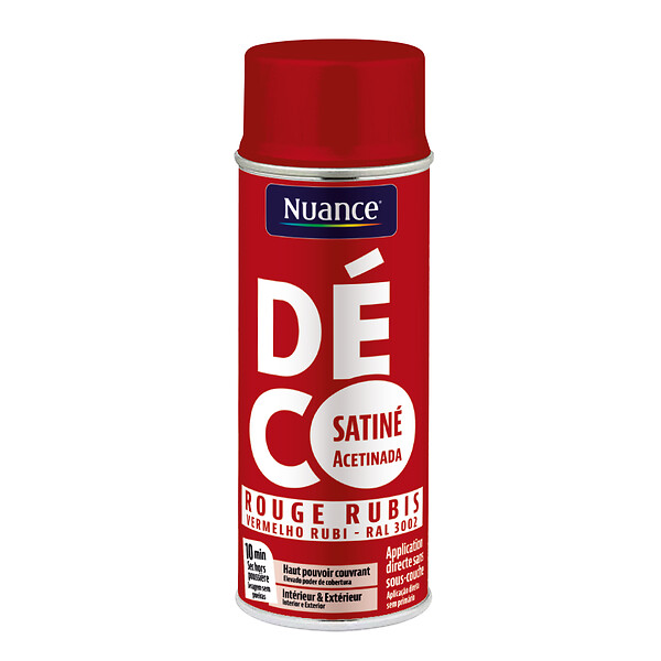 NUANCE - Peinture aerosol - Rouge rubis - Satin - 400ml - large