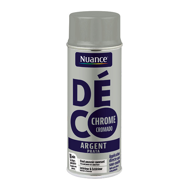 NUANCE - Peinture aerosol - Argent - Chrome - 400ml - large