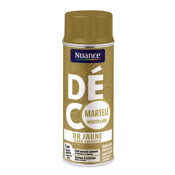 NUANCE - Peinture aerosol - Or jaune - Martelé - 400ml - large