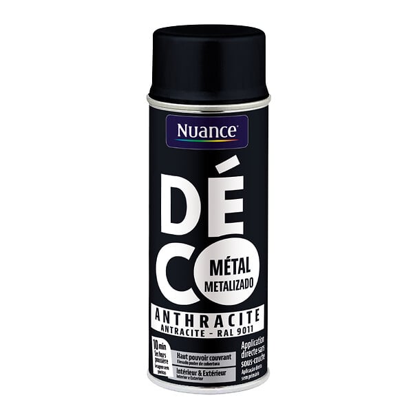 NUANCE - Peinture aerosol - Anthracite - Métallisé - 400ml - large