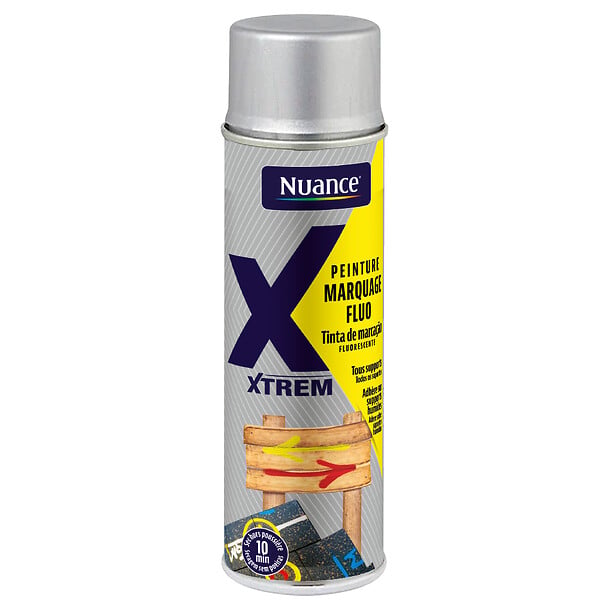 NUANCE - Peinture marquage aerosol - Jaune fluo - 500ML - large