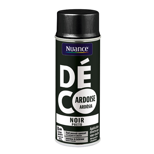 NUANCE - Peinture aerosol - Noir - Ardoise - 400ml - large