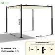 VOUNOT - Pergola retractable 3x3m en metal et toile Polyester haute densite 180g/m2 beige - vignette