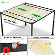 VOUNOT - Pergola retractable 3x3m en metal et toile Polyester haute densite 180g/m2 beige - vignette