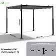 VOUNOT - Pergola retractable 3x3m en metal et toile Polyester haute densite 180g/m2 gris - vignette