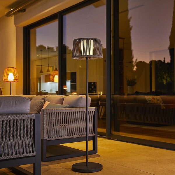 LUMISKY - Lampadaire solaire SOLEO en corde H145 cm - large