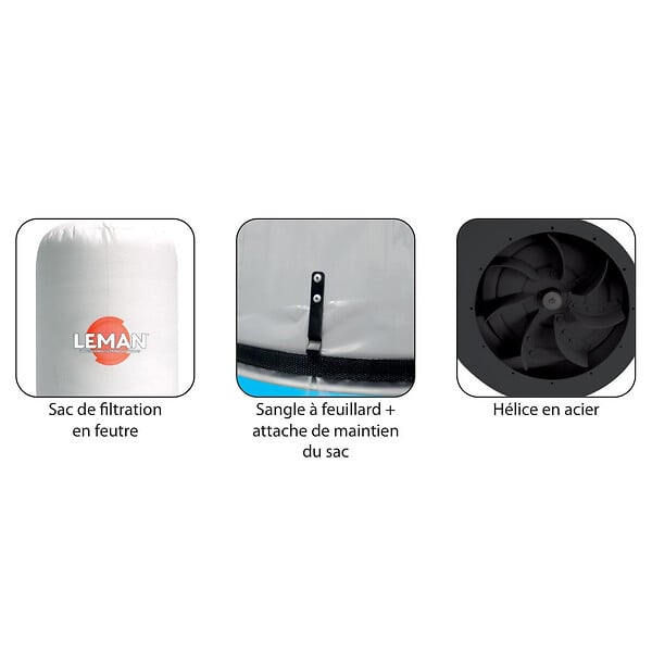 LEMAN - Aspirateur a copeaux LEMAN ASP165 165 L monophasé - large