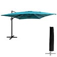 HAPPY GARDEN - Parasol déporté MOLOKAI rectangulaire 3x4m bleu + housse - vignette