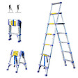 HOSTRÃ–M - Escabeau 7 marches telescopique EXTENDACT6, Echelle telescopique 2m+1.7m, escabeau pliable télescopique, H max travail 3,5m, Garantie 5 ans, Hostrom - vignette