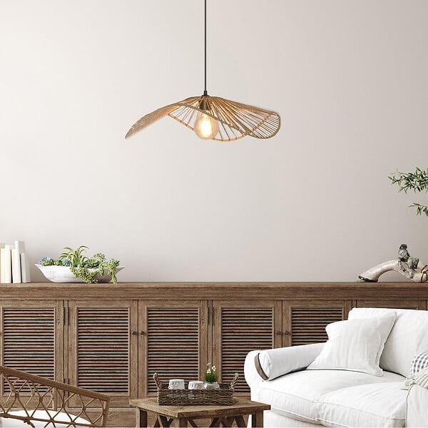 COREP - Suspension capeline naturelle SAHARA D48 - Métal et papier tressé - E27 15W - large