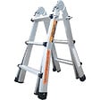 SECURY-T - Échelle articulée pliante et télescopique en aluminium 4x3 marches 2,81m + 2 tablettes - vignette