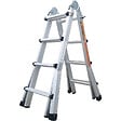 SECURY-T - Échelle articulée pliante et télescopique en aluminium 4x4 marches 3,88m + 1 tablette - vignette