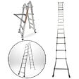SECURY-T - Échelle articulée pliante et télescopique en aluminium 4x5 marches 4,96m + 1 tablette - vignette