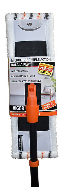 VIGOR - Balai multi-usages microfibre - Manche rétractable - large