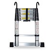 SECURY-T - Echelle télescopique aluminium 9 marches H 2,6M avec crochets démontables et barre stabilisatrice - vignette