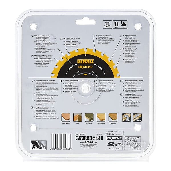 DEWALT - Lame de scie circulaire ø184x16mm 24 dents DEWALT DT10302-QZ - large