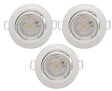 EASYLIGHT - Lot de 3 spots orientables LED - Métal blanc - 4000K - vignette