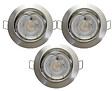 EASYLIGHT - 3 spots orientables alu brossé - Blanc - LED GU10 4,5W - vignette