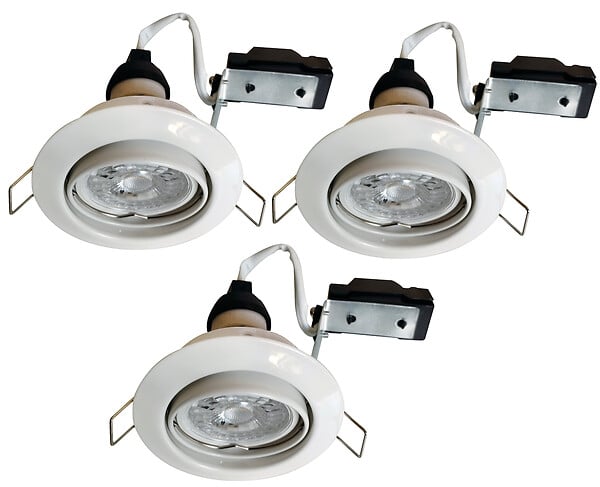 EASYLIGHT - Lot de 3 spots orientables LED - Métal blanc - 4000K - large