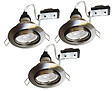 EASYLIGHT - 3 spots orientables alu brossé - Blanc - LED GU10 4,5W - vignette