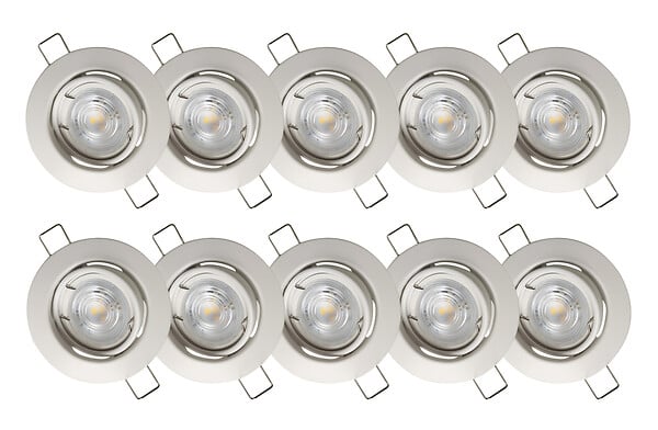 EASYLIGHT - Lot 10 spots LED orientables métal blanc - GU10 - 3W 230lm - large