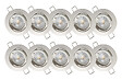 EASYLIGHT - Lot 10 spots LED orientables métal blanc - GU10 - 3W 230lm - vignette