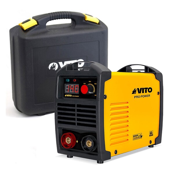 VITO - Poste à souder MMA inverter 140 Ampères + Cagoule LCD 9/13 + Lot 12 électrodes Acier Ø 2.5mm Soudure Acier, Inox Fonte VITO - large