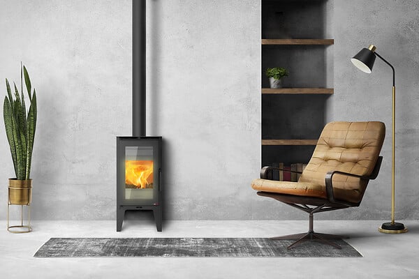 REDPOD - Poêle à bois acier - ALVA 6,7kW - Noir - large