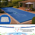 VOUNOT - Bache piscine rectangulaire double couche en Polyethylene 160 gr/m2 avec filet ecoulement 4x9m Bleue - vignette