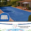 VOUNOT - Bache piscine rectangulaire double couche en Polyethylene 160 gr/m2 avec filet ecoulement 5x10m Bleue - vignette