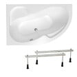SIKO - 150x100 cm Fortuna Plus baignoire asymétrique avec pieds, Acrylique, Gauche, Blanc (FO1500LPLUS-SET) - vignette