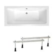 SIKO - 160x75 cm Nora Plus baignoire rectangulaire, acrylique, gauche et droite, blanc (NO1600PLUS-SET) - vignette