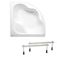 SIKO - 150 x 150 cm Synthia Plus baignoire d'angle avec pieds, Acrylique, Gauche et Droite, Blanc (SY1500PLUS-SET) - vignette