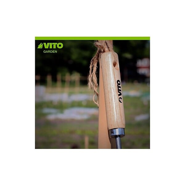 VITO - Serfouette de jardin 3 dents et panne pointue Manche bois Inox et Fer forgé à la main  VITO - large